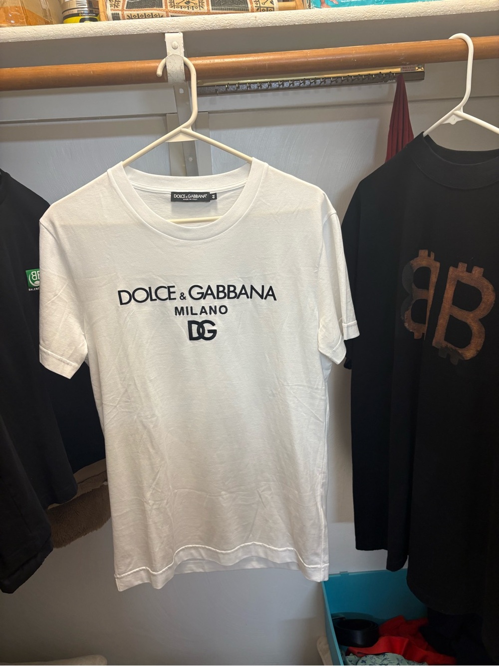 Dolce & Gabbana White Tee with Black Logo Print